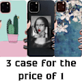 Miniatyrbillede 1 af 5: iPhone 12 Pro Max 3-PACK cover cactus mona-lisa flowers Grey one size
