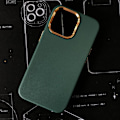 Miniatyrbild 4 av 5: iPhone 13 Pro klassiskt skal i veganskt läder guldram & guldknappar Green one size