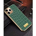 Miniatyrbild 4 av 7: iPhone 12 Pro Max Skal äkta läder krokodilmönster guldpläterad hög lyx Red one size