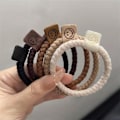 Pikkukuva 3 / 4: 5 kestävän hiussiteen setti, jotka on koristeltu hymiöiden ohuilla ja paksuilla hiuksilla Multicolor one size