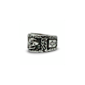 Miniatyrbillede 3 af 5: Skull and Cross Ring i rustfrit stål med kædedetaljer Silver one size