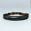 Miniatyrbild 2 av 3: Handgjort armband för män äkta brunt läder flätat svart Brun one size