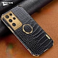Miniatyrbilde 3 av 6: iPhone 13 Luxury Stylish shell with crocodile skin & ring gold details Red one size
