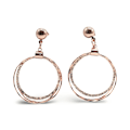Pikkukuva 1 / 2: Korvakorut, joissa on kolminkertaiset sormukset ja strassit, jotka luovat lumoavan ruusukultaisen ilmeen Pink gold one size