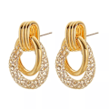 Miniatyrbillede 1 af 3: Stilfulde øreringe ringe hoops geometrisk mesh wire Gold one size