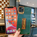Miniatyrbilde 6 av 8: Stilige luksuriøse skallgulldetaljer og sammenleggbart stativ iphone11pro Blue one size