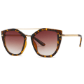 Pikkukuva 1 / 2: Aurinkolasit Double Bridge UV400 Kourtney leopardi Brown one size