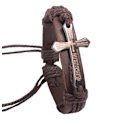 Pikkukuva 1 / 3: Retro käsintehty rannekoru Cross Latin Brown one size