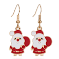 Miniatyrbilde 1 av 3: Festive earrings with Santa Claus with sack in white and red Gold one size
