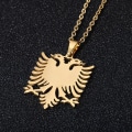 Pikkukuva 4 / 6: Kaulakoru, jossa on shenja e flamuriittia, Albanian kotka, kullattu & hopea Gold one size