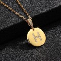 Pikkukuva 5 / 9: Pyöreät kirjaimet amuletit kullasta ja zirkonikullatut kaulakorut Gold one size