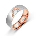 Miniatyrbillede 4 af 5: Matchende ringe til par med hjerter '' I love you '' rhinsten Black one size