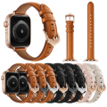 Miniatyrbild 1 av 3: Apple Watch Klockarmband äkta läder flera färger 42/44/45mm Brown Brown&Rosé