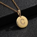 Pikkukuva 5 / 5: Pyöreät kirjaimet amuletit kullasta ja zirkonikullatut kaulakorut Gold one size