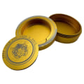Miniatyrbilde 3 av 3: Snusboks i gullaluminium med tiger ''behold deg rolig'' gave snus Gold
