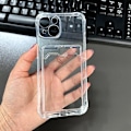 Miniatyrbild 1 av 9: Skal för alla iPhone 15 modeller med plats för kort silikon stötdämpande Transparent one size