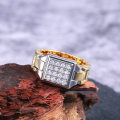 Miniatyrbild 2 av 5: 18 karat guldpläterad ring för män med zircon Gold one size