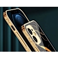 Miniatyrbillede 4 af 5: iPhone 12 Pro Max luksus glas etui guld marmor mønster sort hvid Black one size