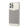 Miniatyrbillede 3 af 3: iPhone 13, Pro & Max galvaniseret skal med luksuriøst vegansk læder Silver one size