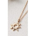 Miniatyrbild 2 av 2: Good vibes only -halsband med sol 18K guldpläterad gåva vibrationer julklapp Guld one size