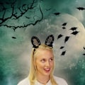 Pikkukuva 4 / 4: Pupun korvat pitsillä pukeutumiseen flirttailevaan tiararoolipeliin halloween-jingle-juhliin Black one size