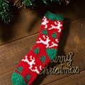 Miniatyrbilde 2 av 3: Elastiske sokker i fleece med julemotiv varme unisex Red one size