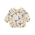 Miniatyrbillede 1 af 7: Forklæde sweater hagesmæk til børn lange ærmer vandtæt dinosaur flamingo Brown one size