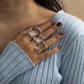 Miniatyrbild 1 av 3: Elegant set m. 6 stk ringar i silver droppformad silverpläterad Silver one size