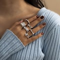 Miniatyrbillede 1 af 3: Elegant sæt med 6 ringe i sølv dråbeformet forsølvet Silver one size