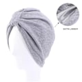 Miniatyrbild 2 av 6: Turban med 2 lager hijabi satin bomull flera färger Blue one size