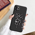 Miniatyrbillede 6 af 6: iPhone 12 12 Pro & 12 Pro Max Cover malet silikone etui sort hvid Black one size