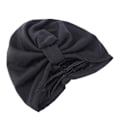 Miniatyrbillede 6 af 6: Turban med 2 lag hijabi satin bomuld flere farver Black one size
