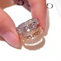 Miniatyrbild 3 av 4: Guldpläterad evighetsband dubbelring rosé och silver m diamant PinkGold one size