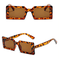 Miniatyrbilde 2 av 4: Solbriller kvinner rektangulær trend 2025 sommer retro leopard Brown one size