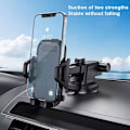Miniatyrbillede 4 af 5: Universal bilholder – sugekopmontering til forrude, instrumentbræt og luftventil – justerbar 360° smartphoneholder Black one size
