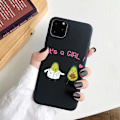 Miniatyrbillede 1 af 3: iPhone 12 & 13 Pro Max Mini -etui, det er en pige med avocado -sjov kerne Black one size