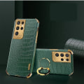Miniatyrbilde 3 av 3: Samsung Galaxy S21 Luxurious Stylish shell with crocodile skin & ring Red one size