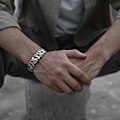 Miniatyrbilde 2 av 3: Noorzai S - Retro adjustable bracelet for men in silver medieval Silver one size