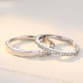 Pikkukuva 4 / 4: Miehille ja naisille sopivat hopeoidut renkaat zirkonilla Silver one size