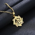 Pikkukuva 2 / 2: 18k kullattu ketju Allah muslimi m kristalli auringonkukka islam Gold one size