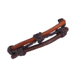 Miniatyrbillede 2 af 3: Håndlavede armbånd til mænd ægte brunt læder bundet sammen Brown one size