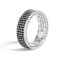 Miniatyrbillede 1 af 4: 925 Sølvbelagt håndlavet ring til mænd i sort mønster Silver one size