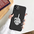 Miniatyrbillede 1 af 3: F-you skeleton hånd mobil taske til iPhone 13 12 Pro Max Mini Black 13 Mini