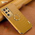 Miniatyrbillede 4 af 6: iPhone 13 Luksus Stilfuldt cover med krokodillelæder og guldringdetaljer Beige one size