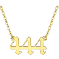 Miniatyrbillede 1 af 3: Guldbelagt halskæde engel nummer 444 betyder gave spirituel Gold one size