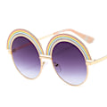 Pikkukuva 2 / 6: Isot aurinkolasit sateenkaaren pyöreällä hipster boho -kesällä Pink one size