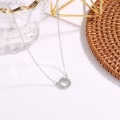 Miniatyrbilde 2 av 4: Unusual necklace asymmetrical circle in zircon Silver one size