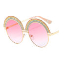 Pikkukuva 1 / 6: Isot aurinkolasit sateenkaaren pyöreällä hipster boho -kesällä Pink one size
