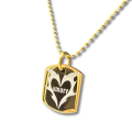 Miniatyrbillede 2 af 2: Forgyldt bakke ''amore'' brændende hjerte halskæde Gold one size