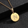 Pikkukuva 4 / 9: Pyöreät kirjaimet amuletit kullasta ja zirkonikullatut kaulakorut Gold one size
